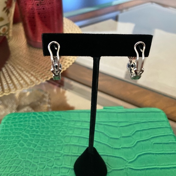 Pre-Loved Judith Ripka Sterling Silver Textured Onyx/Cubic Zirconia Earrings - Picture 2 of 4